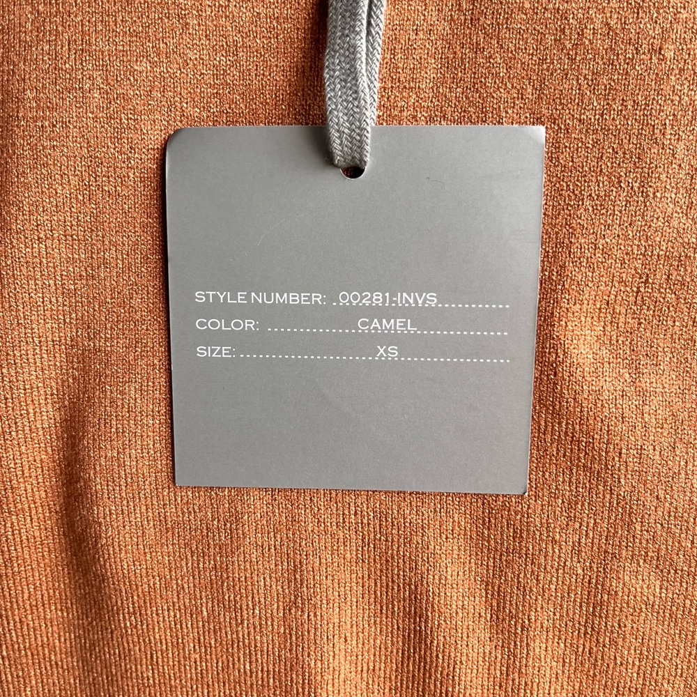 Marled Burnt Orange Crewneck Sweater with Puff Shoulders - Picture 3 of 8